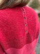 Sweter malinowy w stylu vintage 100% wełna jagnięca Mansted