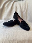 Eleganckie damskie mokasyny z czarnego zamszu WONDERS r.36