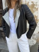 Kurtka skórzana w stylu motocyklowym InWear